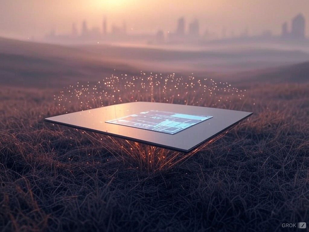 AI rendering of a quantum computer chip
